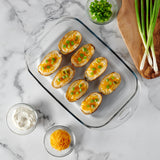 Anchor Hocking Heritage HLL baking dish for casseroles and oven use, with a clear glass design and sturdy handles.