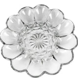 Anchor Hocking Eier Präsentierplatte, 25.4 cm, clear glass serving tray for eggs and appetizers, with a textured surface.