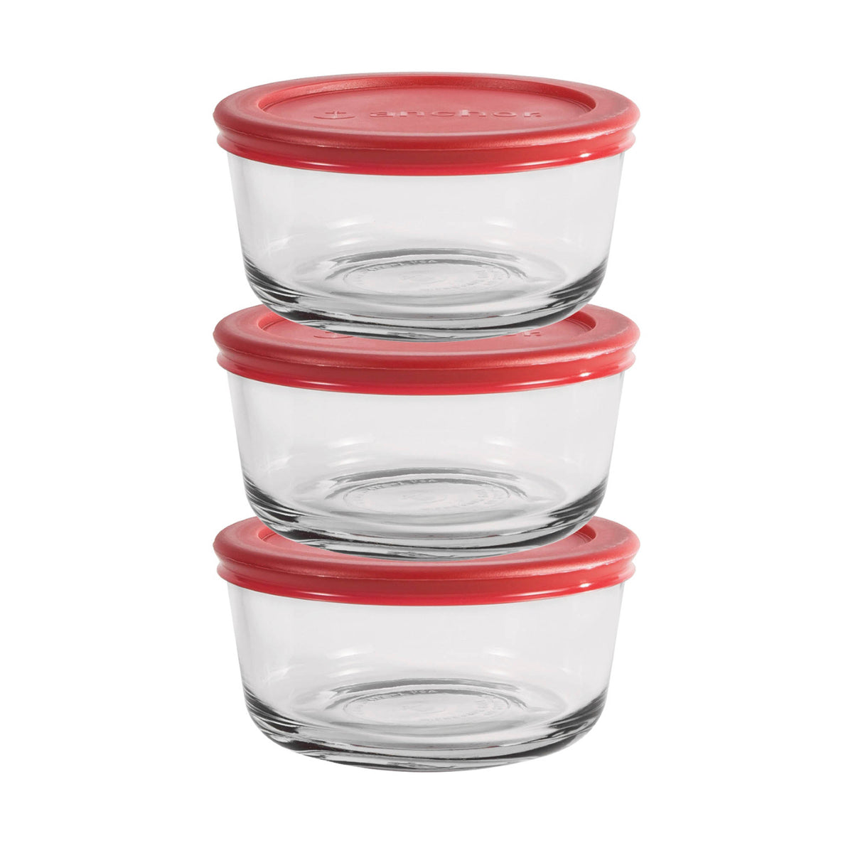 Anchor Hocking SnugFit food storage container with airtight lid, clear plastic for fresh food preservation.