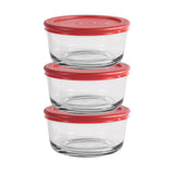 Anchor Hocking SnugFit food storage container with airtight lid, clear plastic for fresh food preservation.