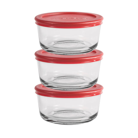 Anchor Hocking SnugFit food storage container with airtight lid, clear plastic for fresh food preservation.
