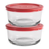 Anchor Hocking SnugFit food storage container with clear plastic lid and container for fresh kitchen storage.