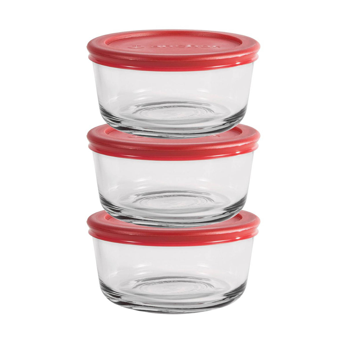 Anchor Hocking SnugFit food storage container with clear plastic lid and rectangular glass base for fresh food storage.