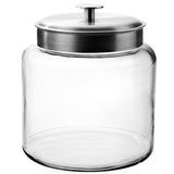 Anchor Hocking Montana storage glass jar with airtight lid, clear glass container for pantry organization.
