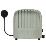 Dualit Newgen polished 2-slice toaster with retro design and stainless steel finish, featuring control knobs and toast slots.