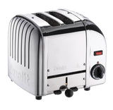 Polished DUALIT VARIO toaster with a sleek design, featuring two slots for toasting bread slices.