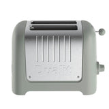 Dualit Lite 2-slice toaster with sleek design, featuring control knobs and slots for toasting bread slices.