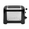 Dualit Lite 2-slice toaster with modern design, featuring two slots for toasting bread and a sleek stainless steel finish.