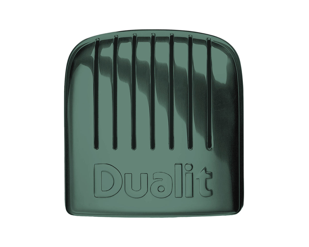 Dualit Newgen 2-slice evergreen toaster with stainless steel finish and control levers for easy toasting.
