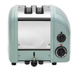 Dualit Newgen eucalyptus toaster with two slots, modern design, and control knobs for perfect toasting.