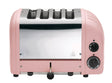 Dualit Newgen pink 4-slice toaster with sleek design and control dials, perfect for quick and even toasting.