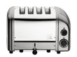 Dualit NewGen silver metallic 4-slice toaster with modern design, showing the front and control panel.