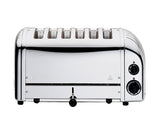 Polished DUALIT Newgen 6-slice toaster with modern design, featuring multiple slots for toasting bread and bagels.