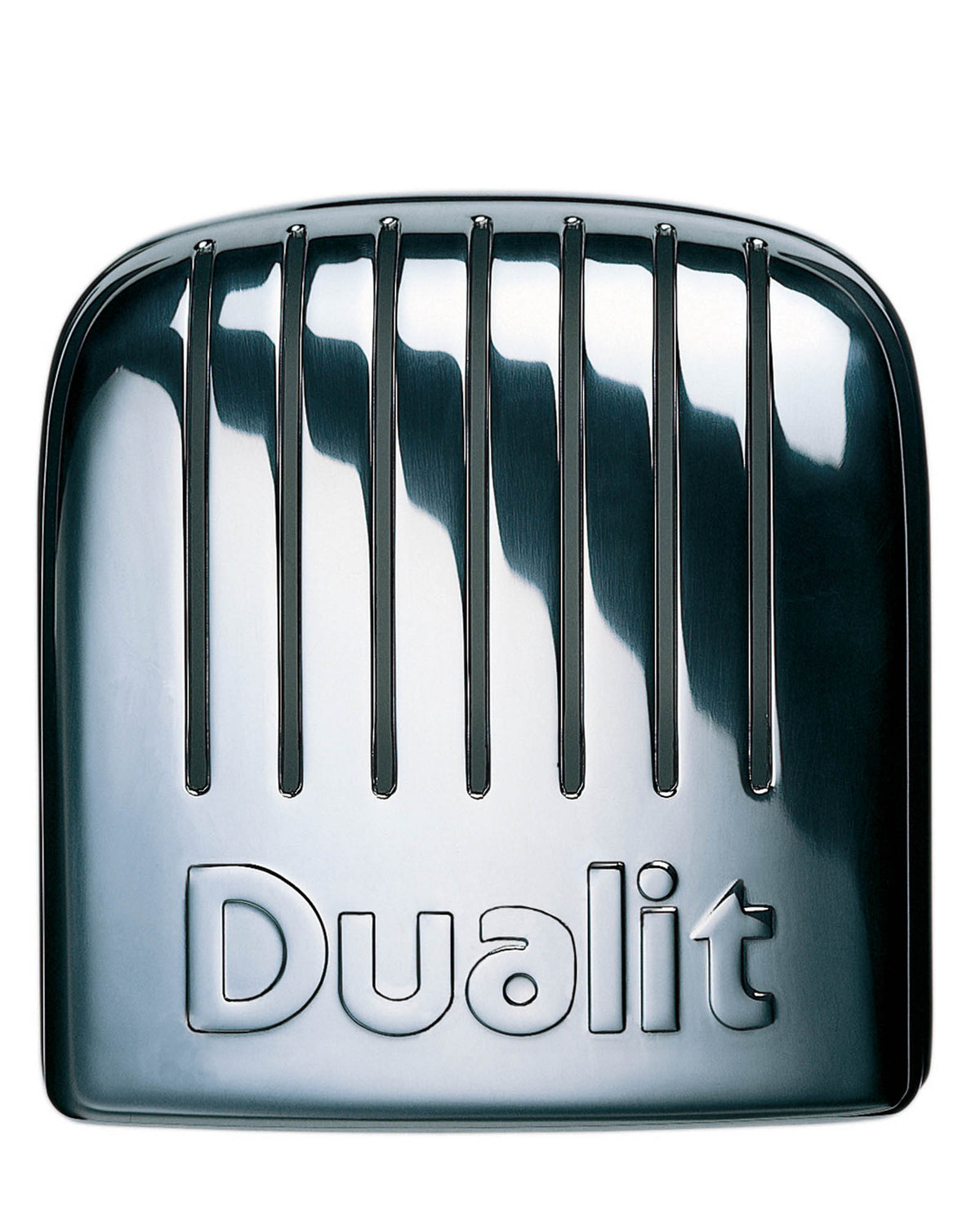 Polished DUALIT Newgen toaster with six slots for toasting bread, featuring a sleek modern design and stainless steel finish.