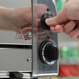 Dualit Newgen polished 2-slice toaster with modern design, featuring sleek finish and toast slots visible in the image.
