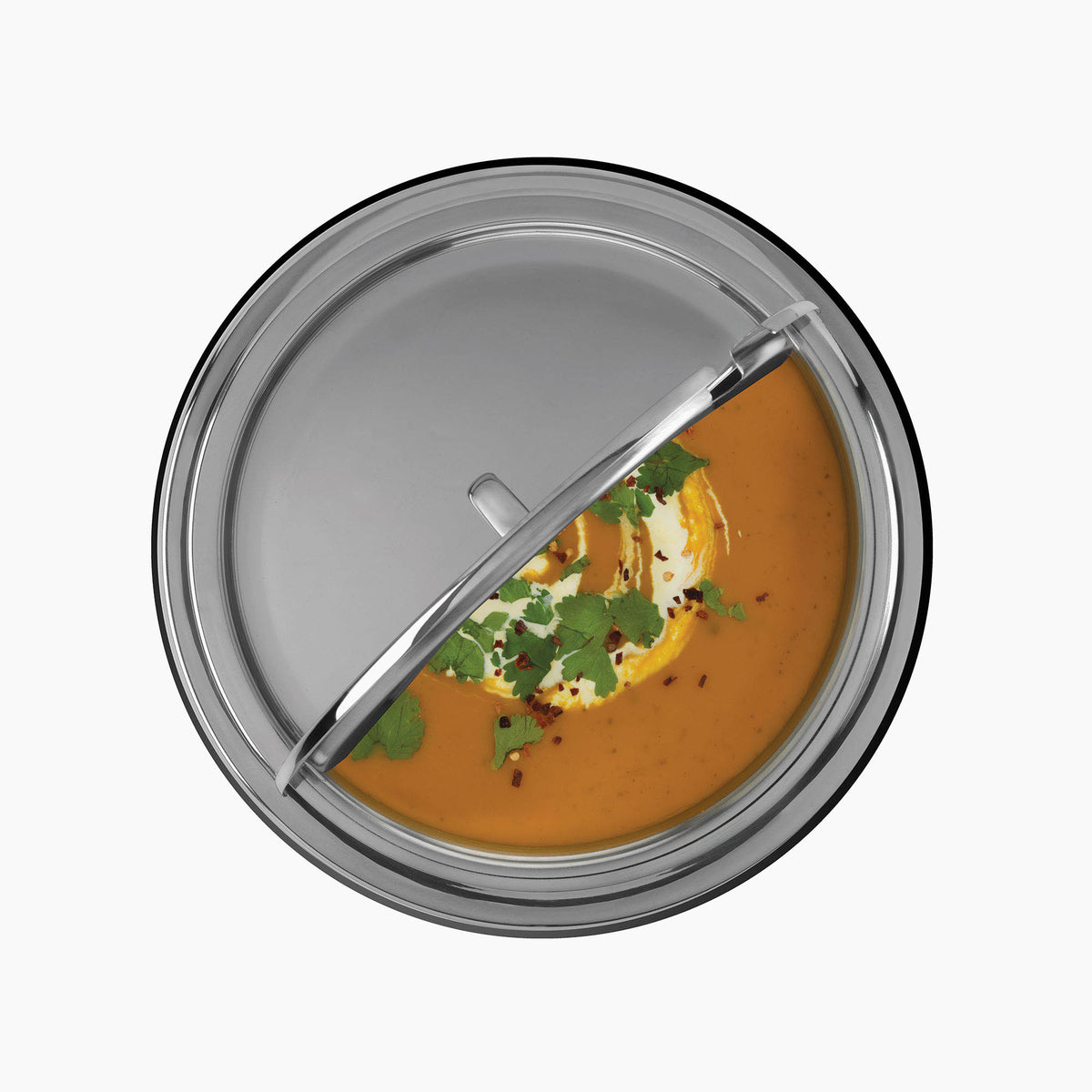 Black DUALIT soup kettle with 11-liter capacity, stainless steel construction, designed for serving hot soups and stews.