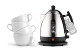 Black DUALIT Mini Wasserkocher with 1-liter capacity, compact design, and modern look for quick boiling.