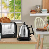 Black DUALIT Mini Wasserkocher 1L electric kettle with compact design and modern appearance.