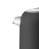 Black DUALIT Classic kettle filled with water, 1.7-liter capacity, featuring a sleek design and modern handle.
