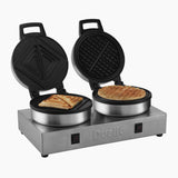 Polished DUALIT Contact Toast and Waffle Iron for catering, showing the sleek, polished surface and cooking plates.