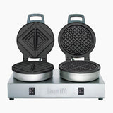 Polished DUALIT contact toast and waffle iron for catering, featuring dual heating plates and professional-grade design.