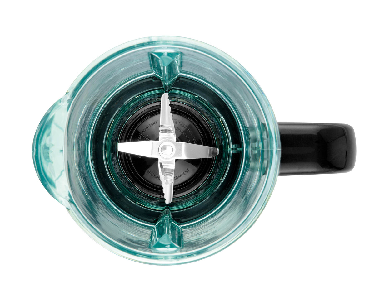 Polished DUALIT VORTECS stand mixer with stainless steel finish, featuring a large blending jar and control panel.