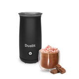 Dualit Milk & Chocolate milk frother in black, compact electric milk foamer for creamy foam and hot chocolate.