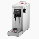 Dualit CINO milk frother for catering, stainless steel milk foam maker with ergonomic handle and sleek design.
