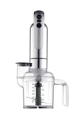 Dualit Classic polished hand blender with stainless steel blending shaft and ergonomic handle, suitable for mixing and blending.