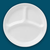 Corelle Winter Frost white dinnerware set with elegant plates and bowls, showcasing a frosted winter-themed design.