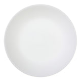 Corelle Winter Frost white dinnerware set with elegant plates and bowls, showcasing a classic winter-themed design.