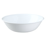 Corelle Winter Frost white dinnerware set featuring plates and bowls with a frosted winter design, made of durable glass.
