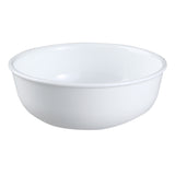 Corelle Winter Frost white dinnerware set with plates and bowls, durable ceramic dishware for everyday use.