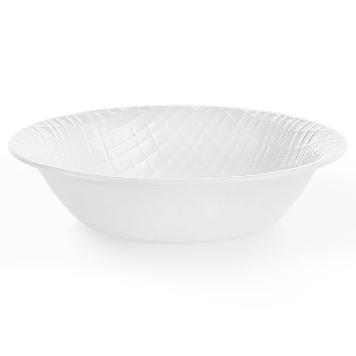 Corelle Linen Weave white dinnerware set with plates and bowls, durable ceramic dishes for everyday use
