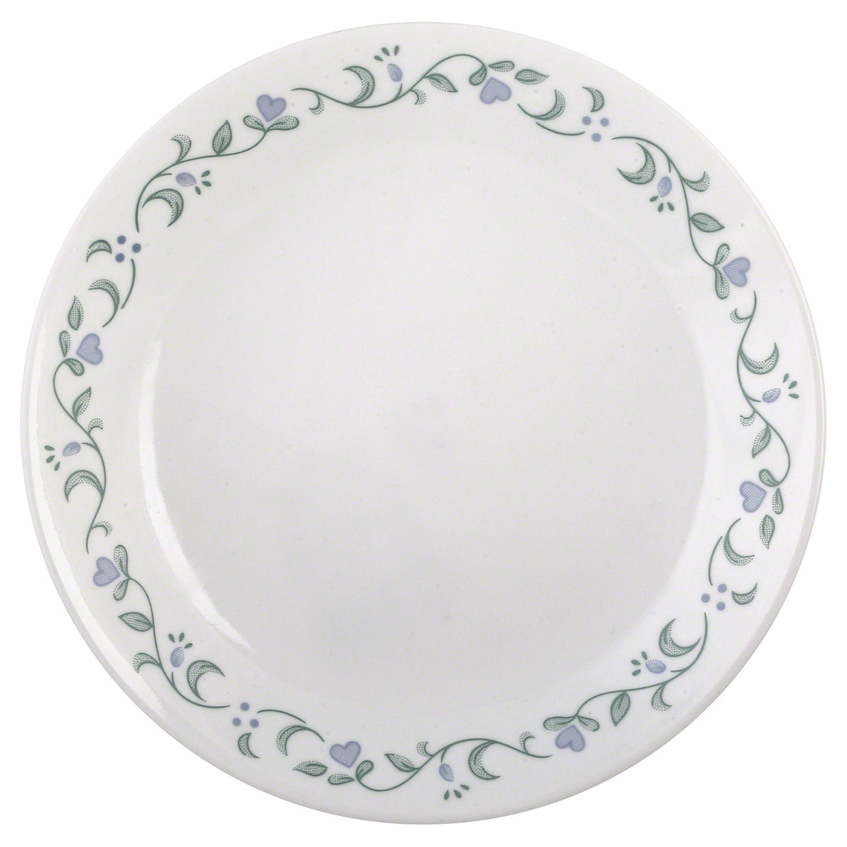 Corelle Country Cottage white ceramic dinnerware set with floral graphic design featuring plates and bowls.
