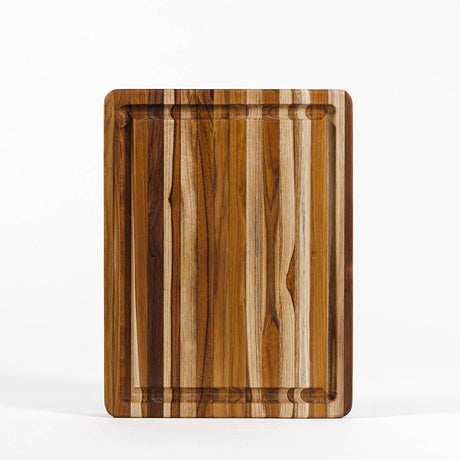TEAKHAUS teak wood cutting board, rectangular shape, traditional style, natural wood grain, ideal for kitchen prep.