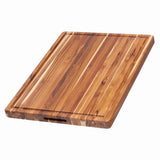 Teakhaus rectangular teakwood cutting board with smooth surface, ideal for kitchen prep and food presentation.