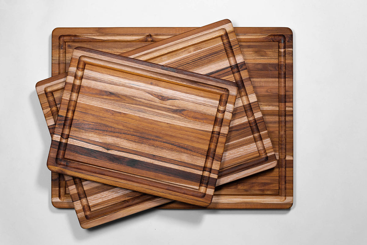 TEAKHAUS teak wood cutting board, rectangular traditional style, ideal for chopping and food prep in the kitchen