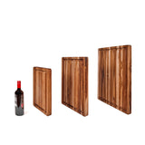 TEAKHAUS teak wood cutting board, rectangular traditional style, natural wood grain, ideal for kitchen prep and serving.