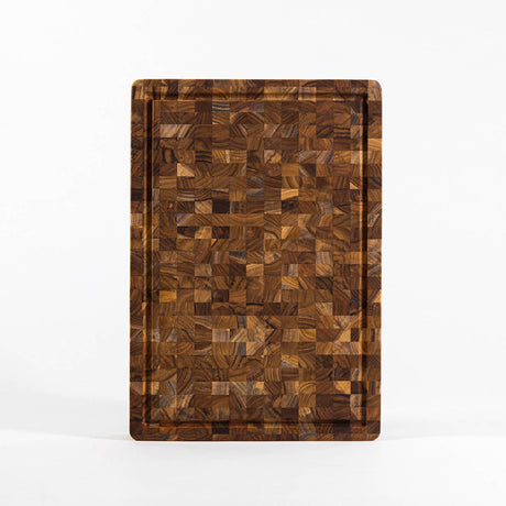 TEAKHAUS teak wood butcher block cutting and chopping board with smooth surface and natural wood grain for kitchen use.