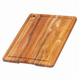 Teakhaus Marine teak cutting board with natural wood grain, featuring a smooth surface and sturdy construction for kitchen use.