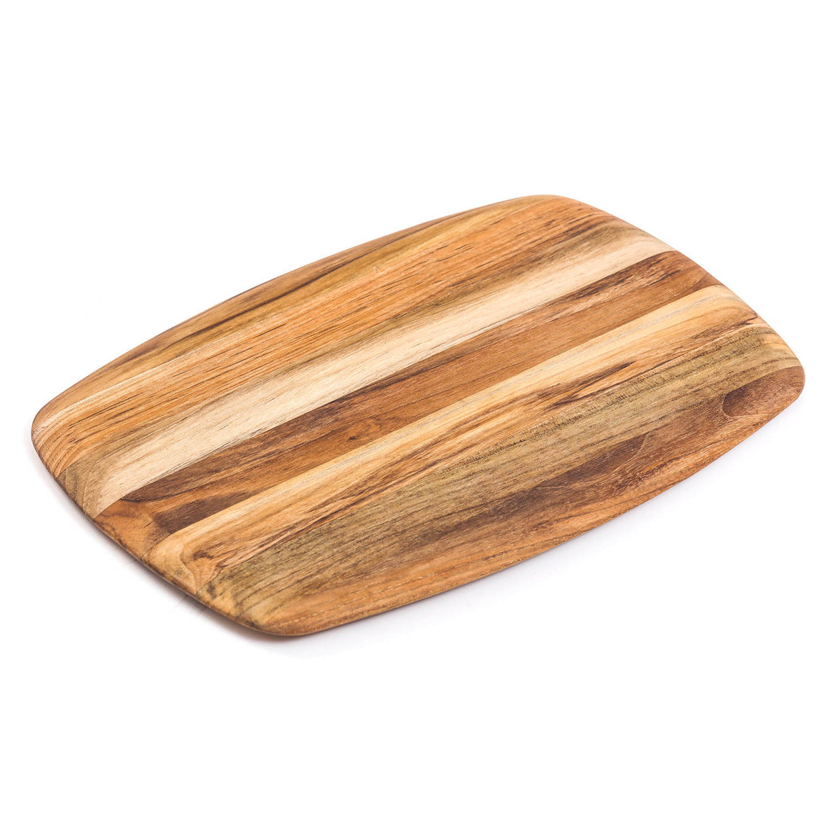 Rectangular TEAKHAUS teak wood cutting board with smooth, polished surface for kitchen prep and serving.