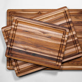 TEAKHAUS teakwood cutting board, rectangular traditional style, ideal for food preparation and serving.