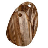Teakhaus oval teak cutting board with smooth surface and rounded edges, made from durable teak wood.