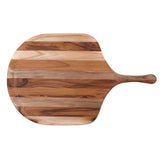 Teakhaus teak wood pizza cutting board, rectangular Schneidbrett made of durable teak for pizza preparation and serving.