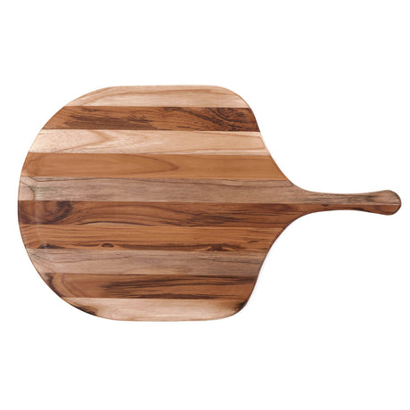 Teakhaus teak wood pizza cutting board, rectangular Schneidbrett made of durable teak for pizza preparation and serving.