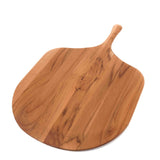 Teakhaus teak wood pizza cutting board with a smooth surface and natural wood grain, ideal for preparing and serving pizza.