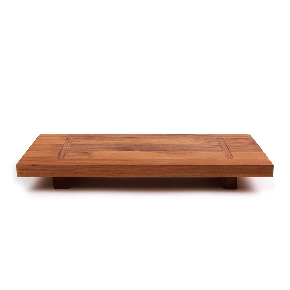 Teakhaus teak wood cutting board with a smooth surface and natural wood grain, ideal for kitchen prep or serving.
