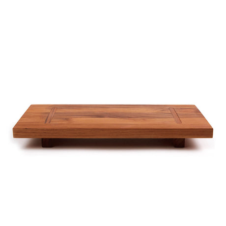 Teakhaus teak wood cutting board with a smooth surface and natural wood grain, ideal for kitchen prep or serving.
