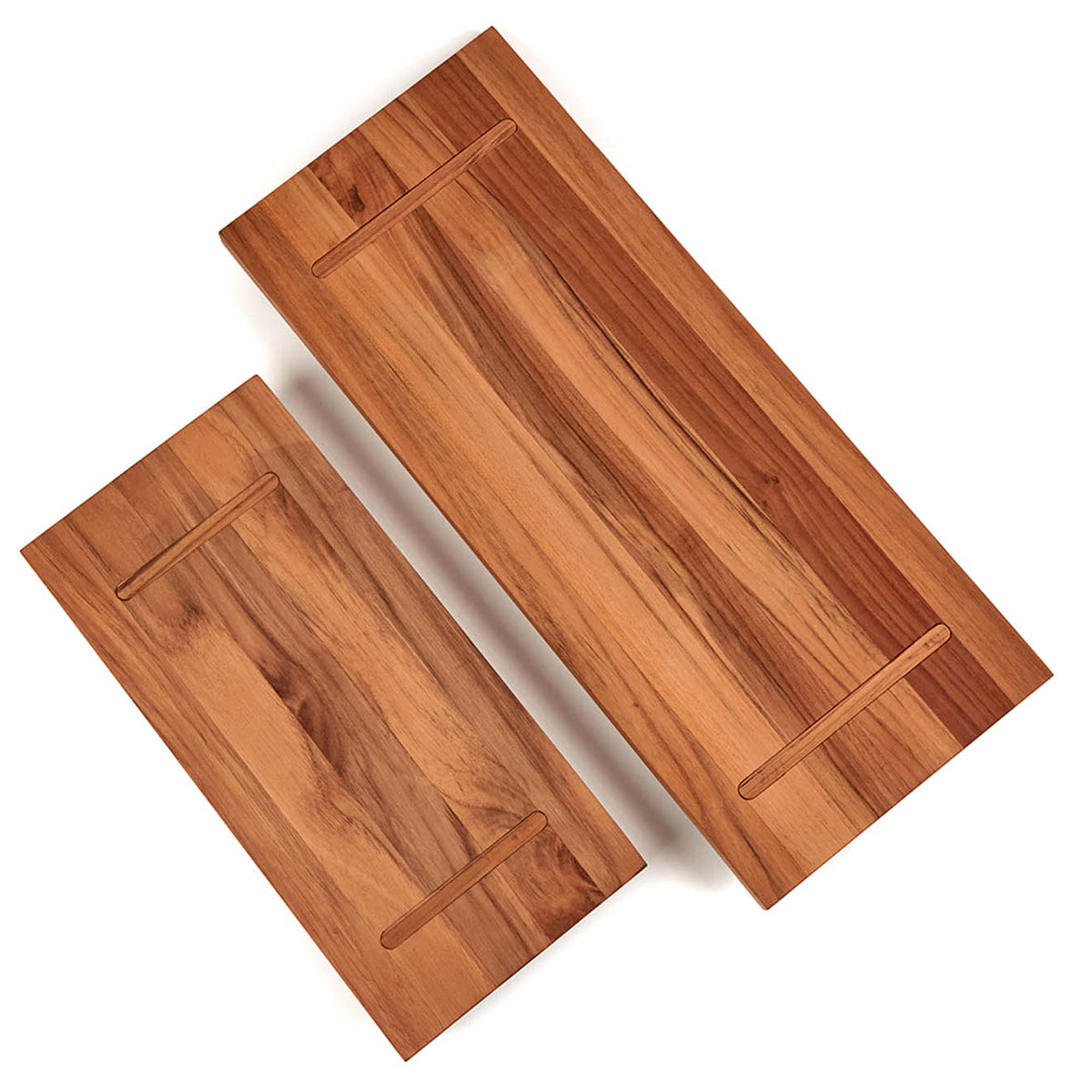 Teakhaus teak wood cutting board with Bistro design, natural finish, rectangular shape, ideal for kitchen preparation.